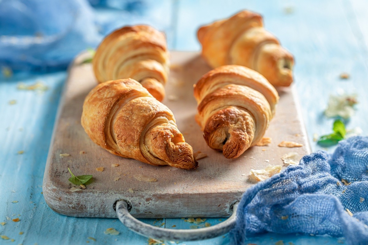 Enjoy your croissants made of sweet flaky pastry and chocolate
