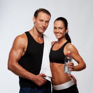 12214055 – athletic man and woman after fitness exercise