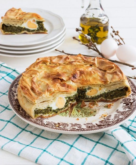 94805277 – pasqualina tart typical italian easter food spinach egg.