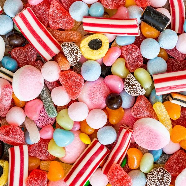 41509556 - variety of candies as background