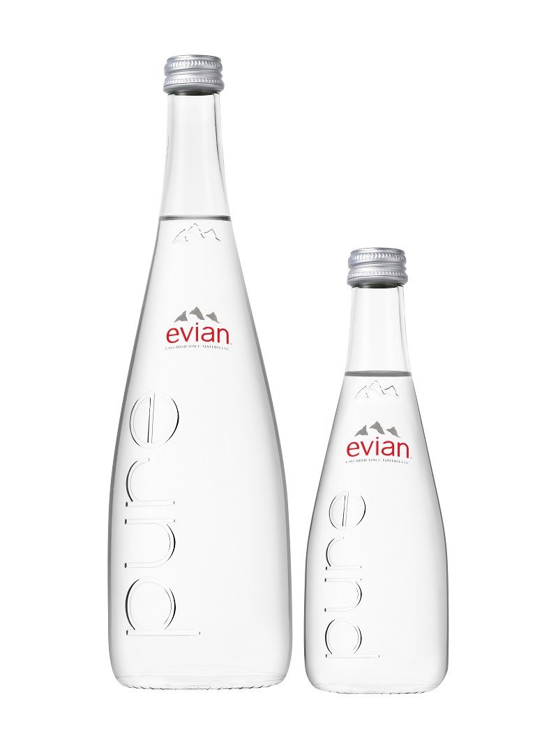 EVIAN GLASS PURE 75&33CL
