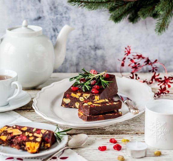 Christmas Chocolate Mosaic Cake