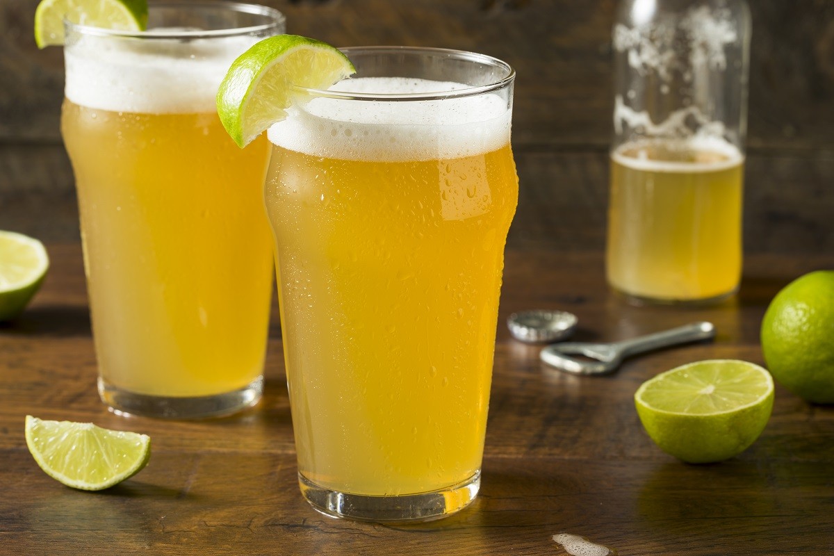 Alcoholic Refreshing Mexican Beer with Lime