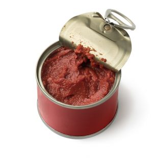 Open can with tomato paste