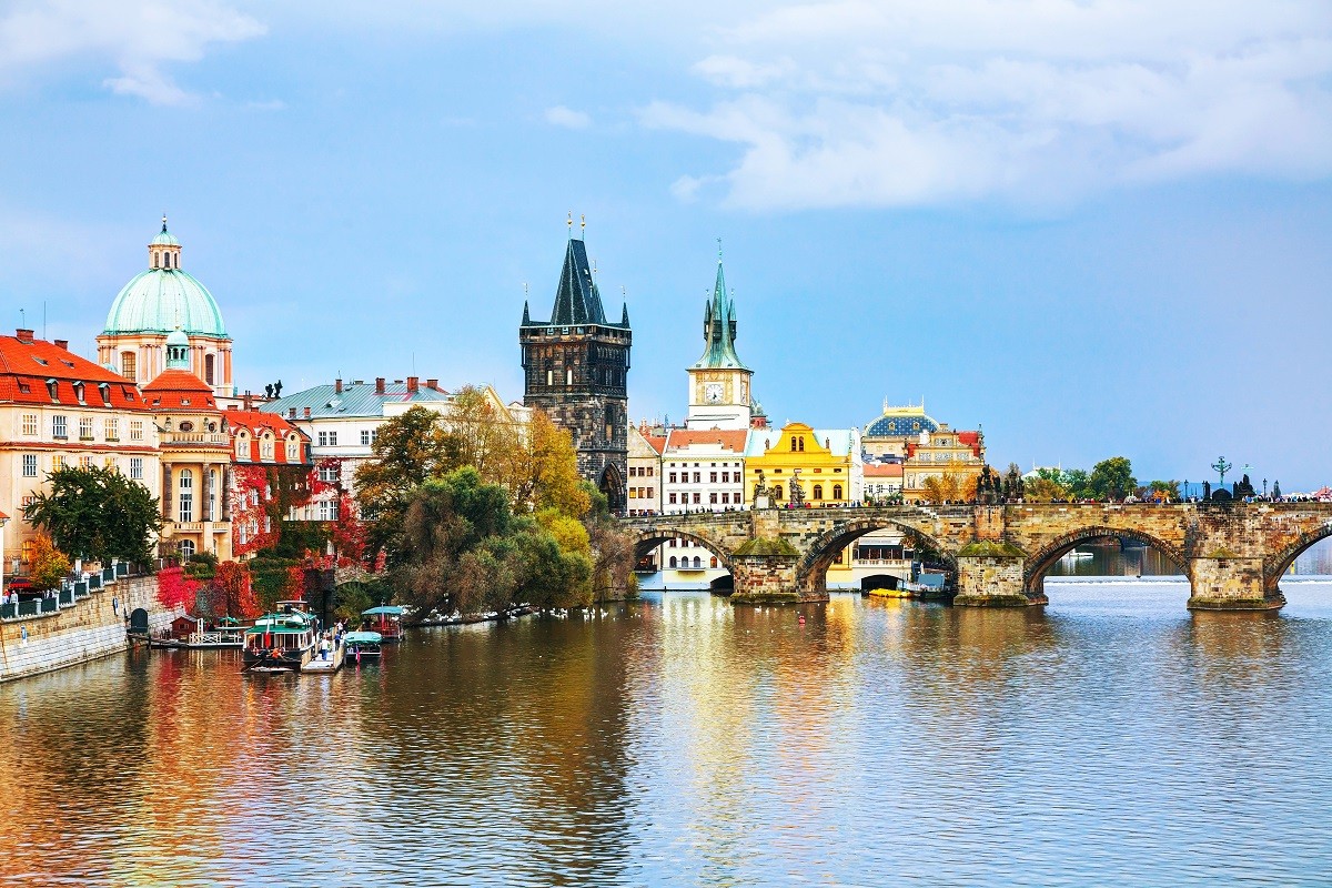 The Old Town with Charles bridge tower in Prague