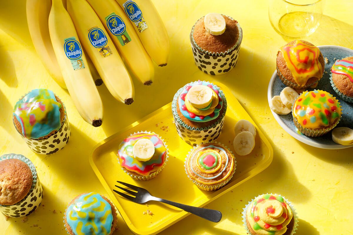 Arty Chiquita banana cupcakes