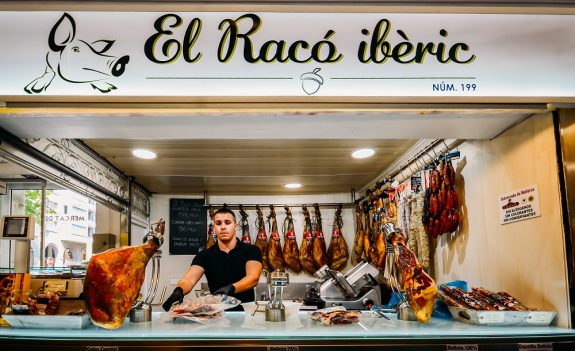 Lleo market in the centre of Girona is a popular covered market offering fresh fish, cured local meats and other fresh goods