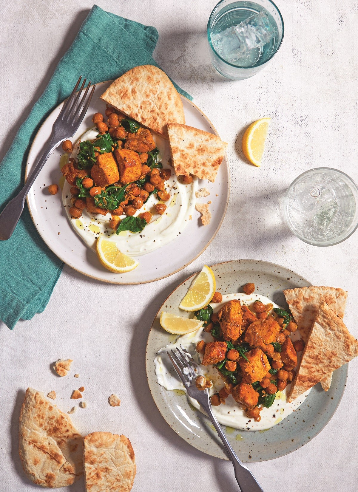 Everyday healthy, turnmeric chicken and crispy chickpeas
