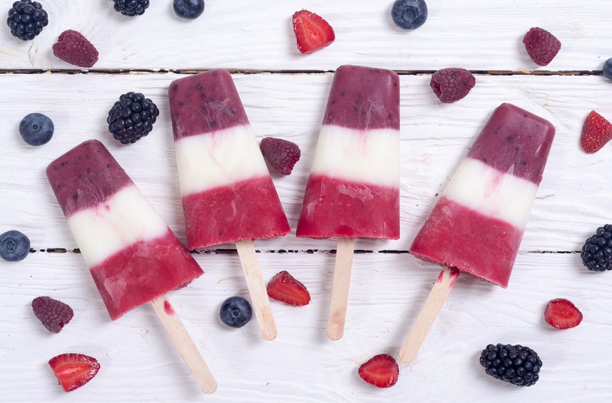 Colorful homemade popsicle