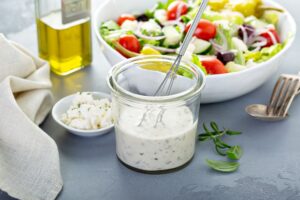 Homemade ranch dressing with feta