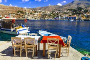 Traditional fish taverns (restaurants) in Greece Simi (Symi) isl