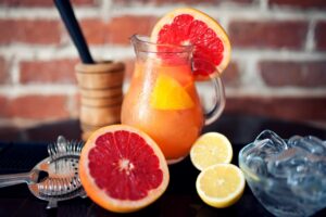 grapefruit fresh lemonade drink in summer jug