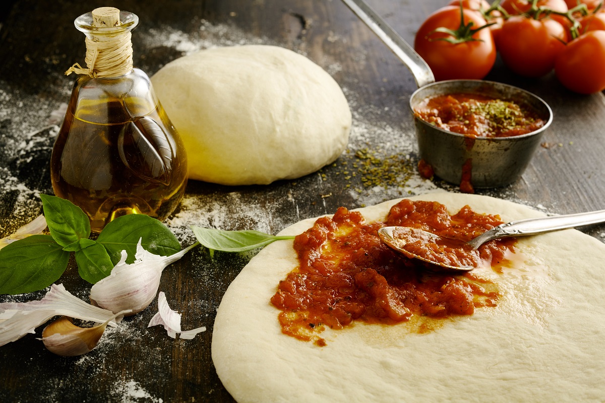 Ingredients for a delicious homemade Italian pizza