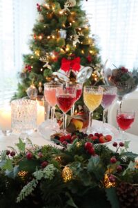 A,Christmas,Tree,On,The,Background,Of,A,Dining,Table
