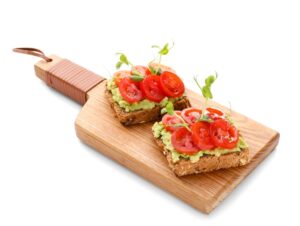 Tasty,Bruschettas,With,Tomato,And,Guacamole,On,White,Background