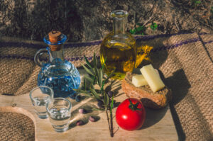 Cretan,Food,With,Virgin,Olive,Oil,,Olives,cretan,Barley,Rusks,,Local