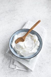 Homemade,Yogurt,In,Bowl,On,White,Table.,Organic,Plain,Greek
