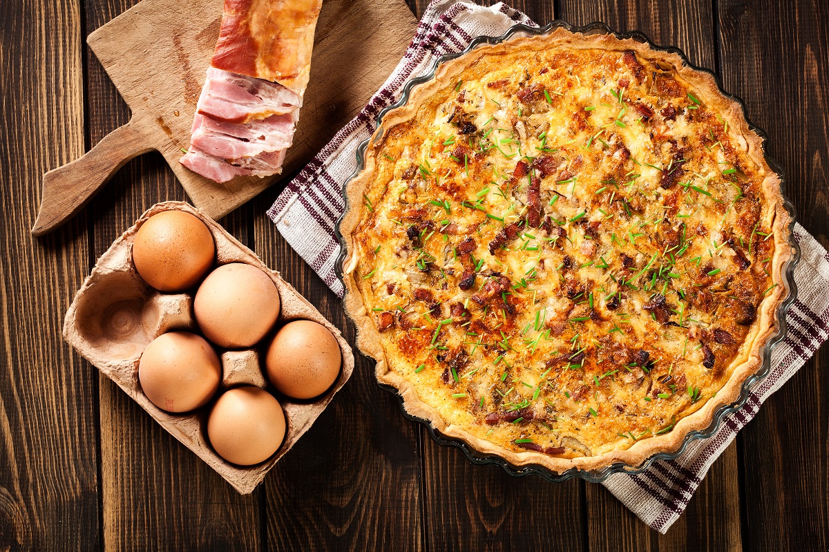 Homemade,Quiche,Lorraine,With,Bacon,And,Cheese.,French,Cuisine
