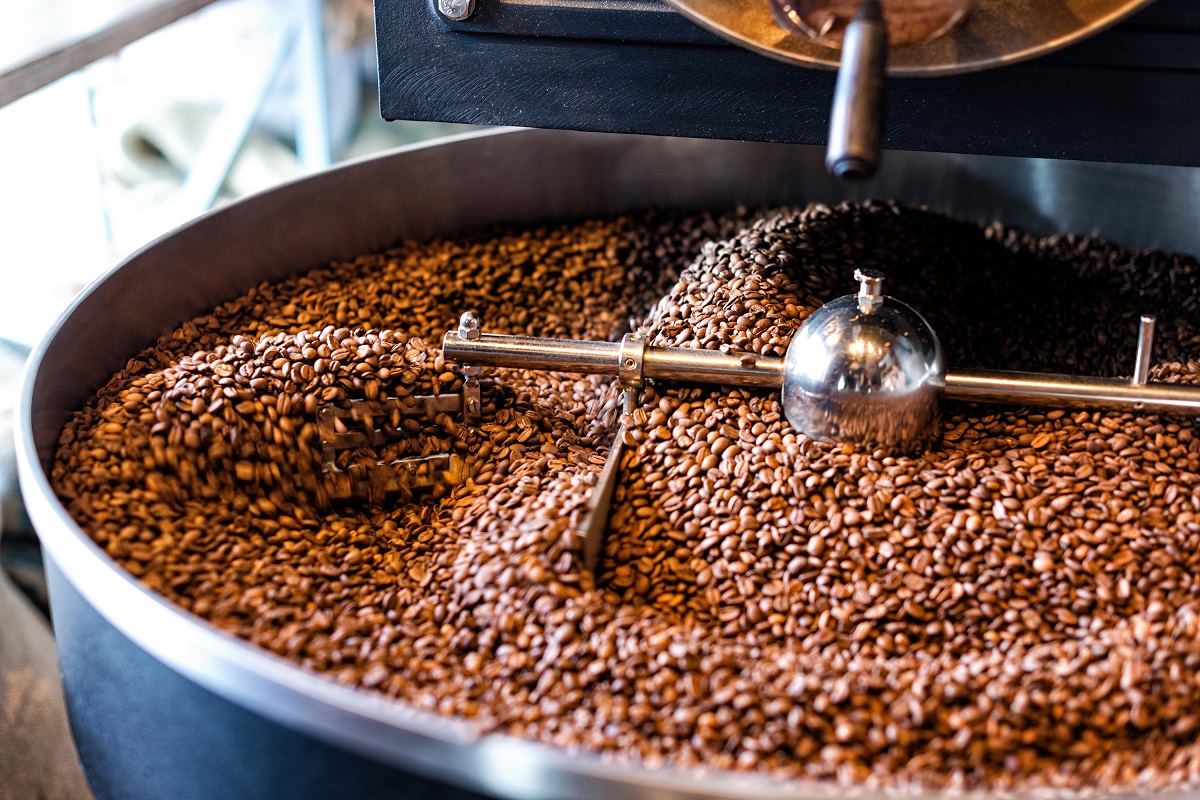 The,Freshly,Roasted,Coffee,Beans,From,A,Large,Coffee,Roaster