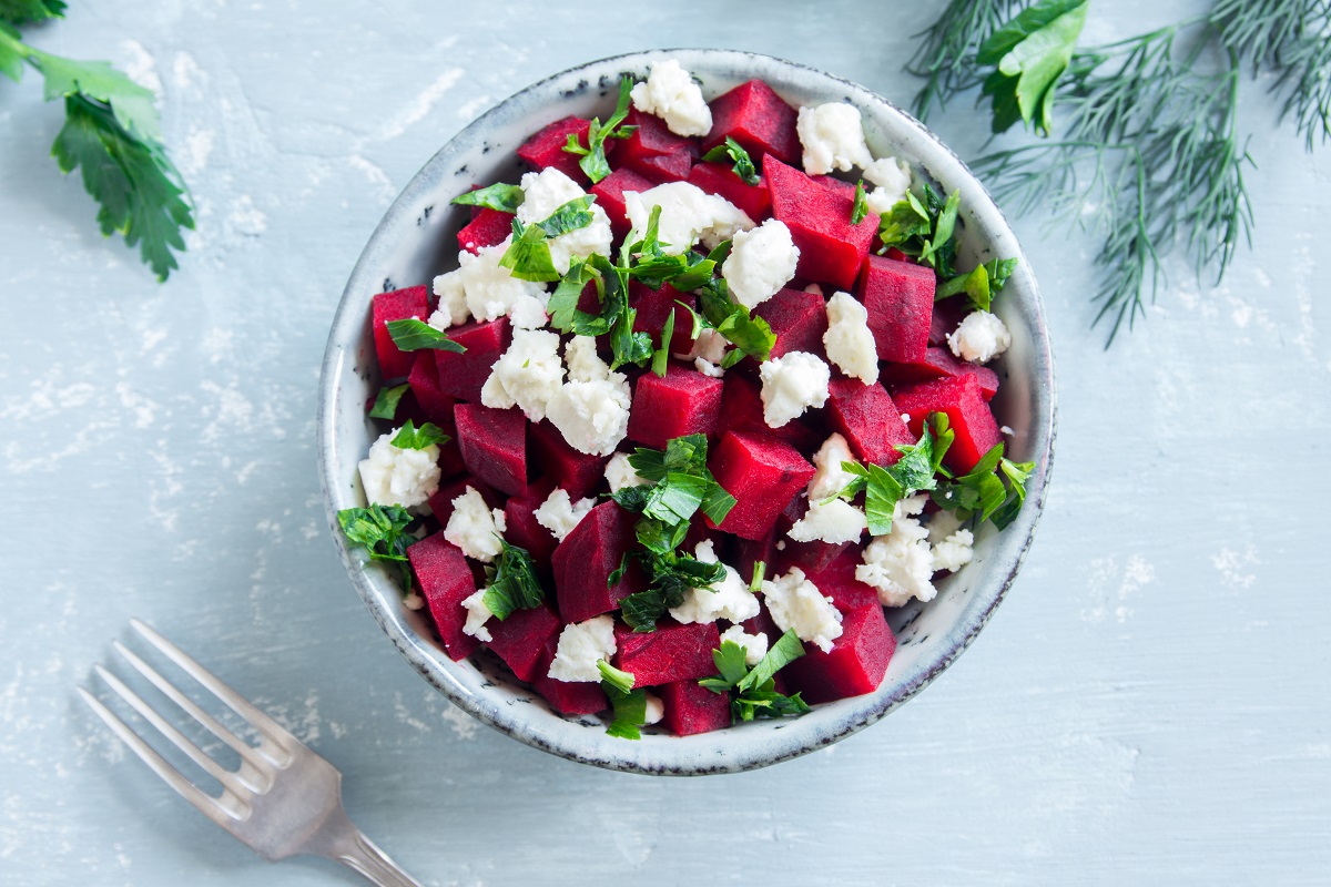 Beet,And,Feta,Cheese,Salad,With,Parsley.,Healthy,Vegetarian,Diet