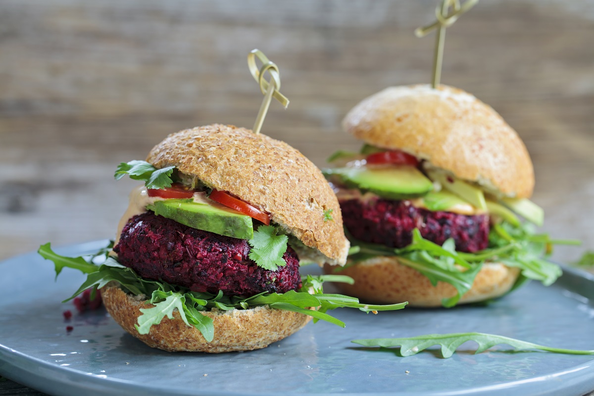 Vegetarian,Burger,Made,Of,Beetroot,And,Chickpeas